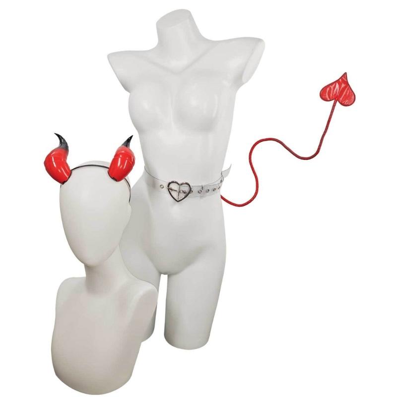 

Devil Costumes Set Accessories Devil Horns Headband with Flexible Heart Tail Carnival Halloween Cosplay Party Props 1