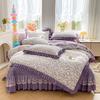 Pure Cotton Double-layer Yarn Quilt Cover Bed Skirt Lace Single-piece Three-piece Four-piece Set Four-season Universal Bed Sheet Quilt Cover