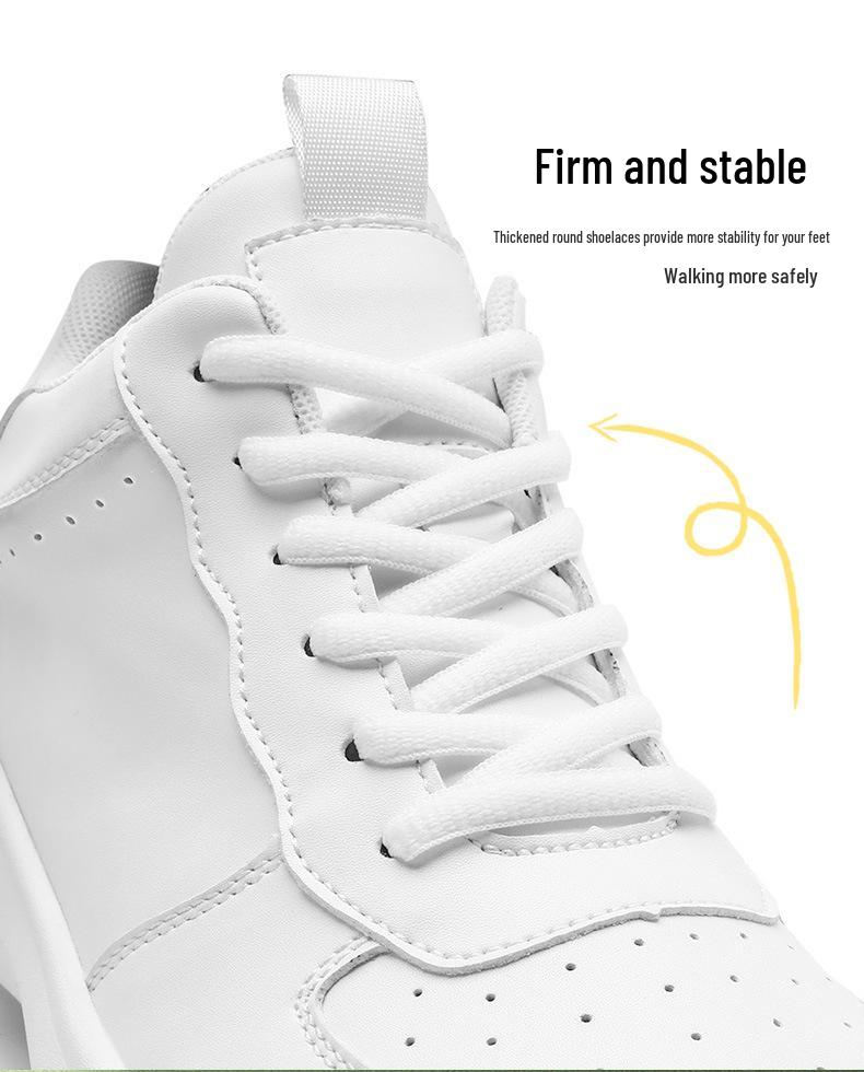 Men's Versatile Height-Increasing Dad Sneakers - Thick Sole, New White Sports Casual Shoes