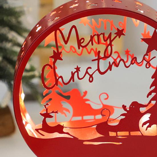 Christmas Night Light LED Elk Silhouette Decoration Lighted Santa Claus Table Centerpiece Snowman Nightlight for Kids Bedroom Festive Party Decor