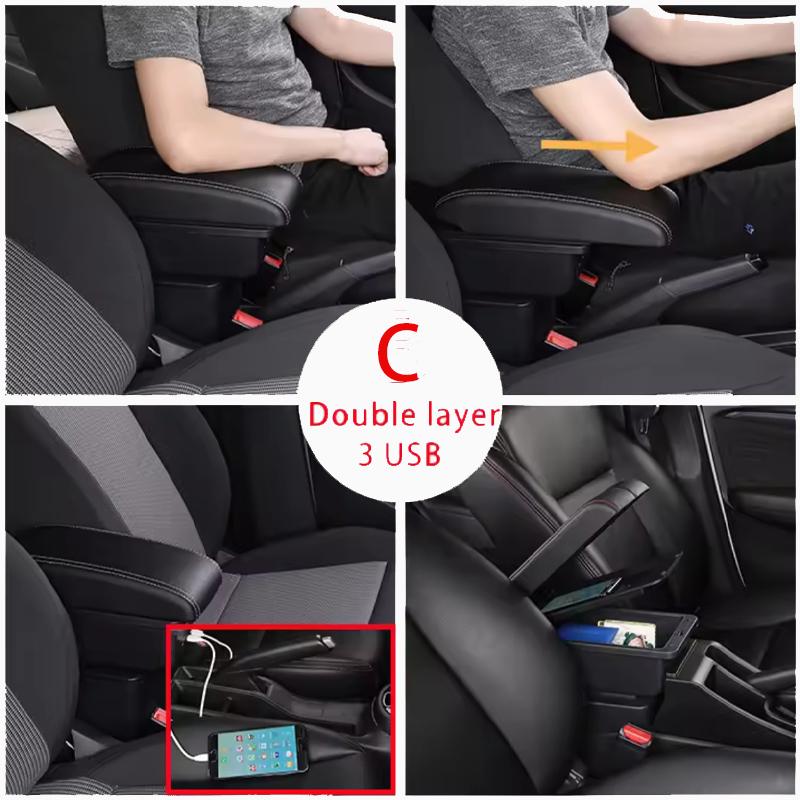 For Volkswagen POLO Armrest new For VW POLO Mk5 6R Vento Car Armrest box 2010-2018 Storage box Retrofit Interior Car Accessories