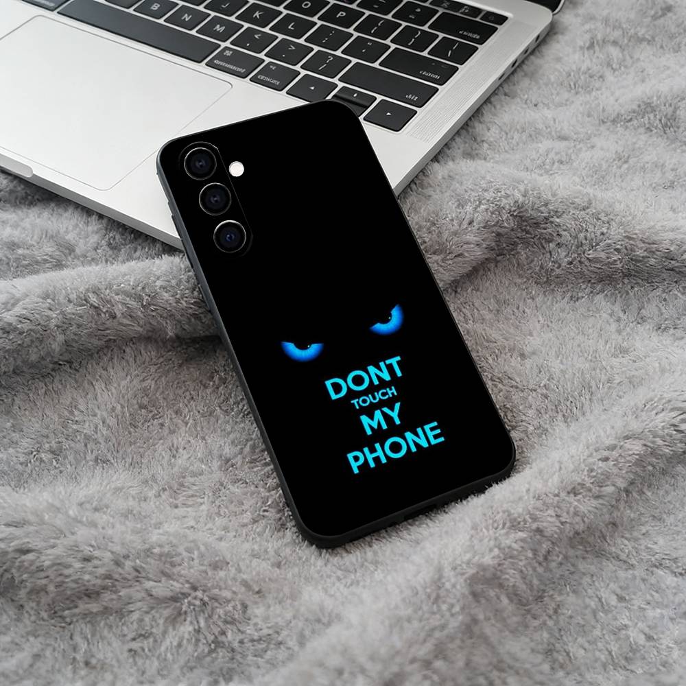 

E-Emojis Dont Touch M-My Phone Phone Case For Samsung Galaxy A73,A71 A72,A70,A53,A52,A51,Soft Silicone Black Cover Samsung a10
