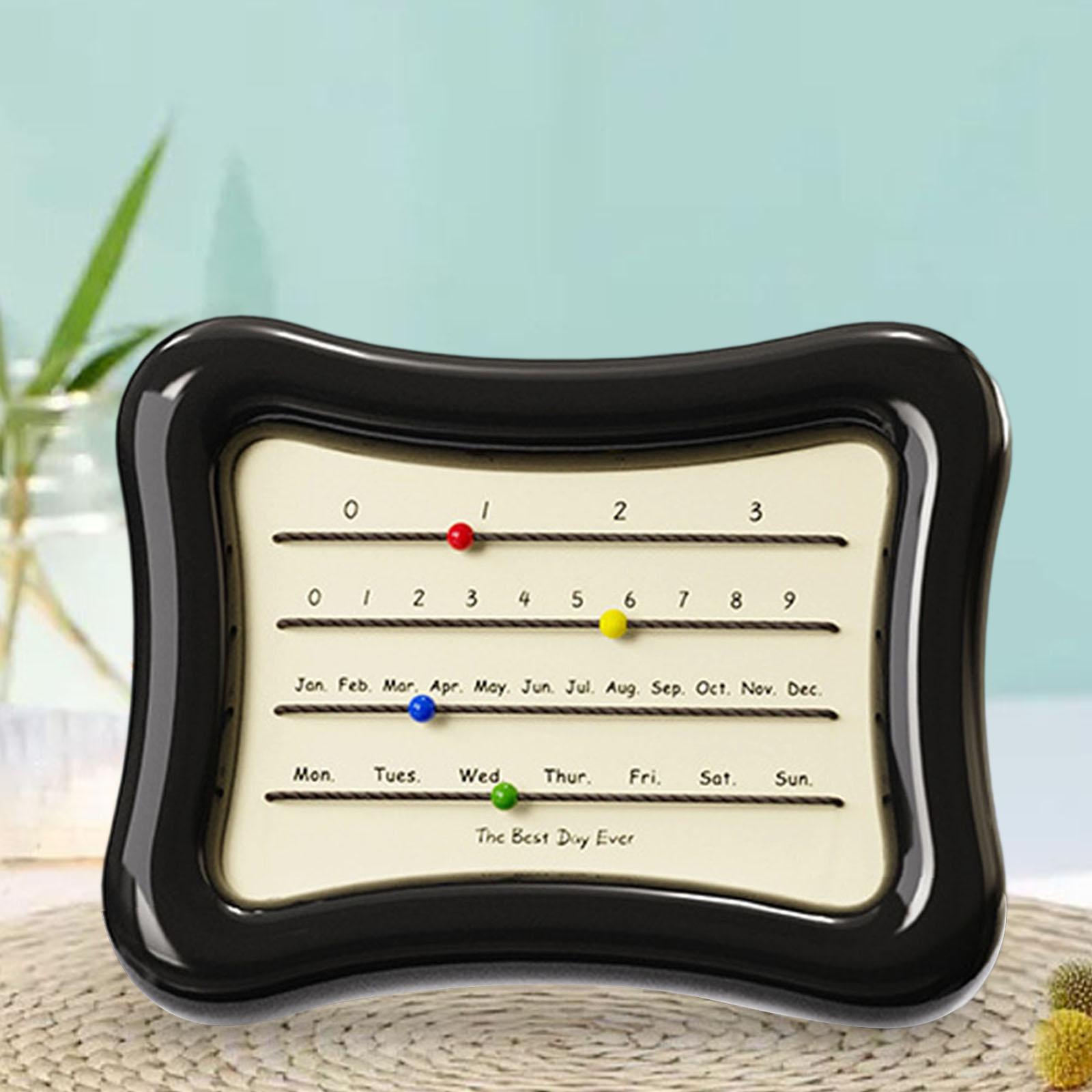 

Desktop Calendar Tabletop Ornament Modern Small 18.5x15 cm Beautiful for Office чорний