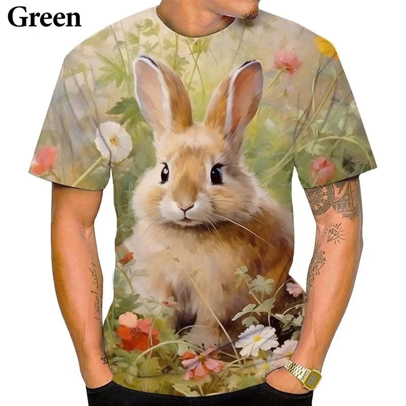 

Летняя милая футболка с 3D-принтом с рисунком животного кролика, повседневная и забавная уличная личность, с круглым вырезом, с коротким рукавом, мужская 6XL