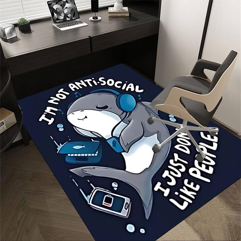 1pc shark social Carpet, Office Rug Outdoor Mat Home Decor Area Carpet Festival