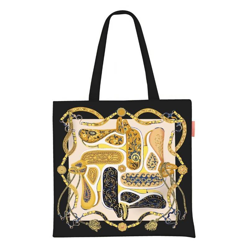 Printed Canvas Bag Women's Hand Bag Large Capacity Student Tutoring Shoulder Bag