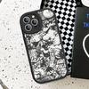 Coole Schwarze Graffiti Handyhülle Hartleder Für iPhone 16 15 14 13 12 Mini 11 14 Pro Max Xs X Xr 7 8 Plus Fundas