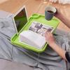 Foldable Laptop Bed Table Lap Desk Stand, Tray Dining Table With Slots, With Foldable Legs And Cup Slots,