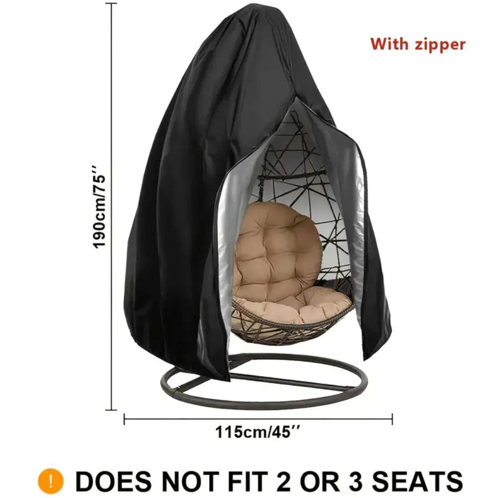 

Чехол для подвесного кресла для улицы на молнии, защита от УФ-лучей, водонепроницаемый, для ротанговой мебели, качели, защитник садовой подушки silvery210D