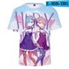 Re Zero 3D potištěné tričko s krátkým rukávem pro léto Muži Ženy Kreslené oblečení Rem a Ram Japonská anime košile Trička