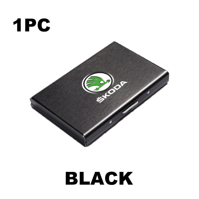 For Skoda Car Metal Credit Card Holder Wallets ID Card Holder Case Pop Up Wallet Fabia Kamiq Superb Scala Enyaq-iV MK3 VisionS kyvc74