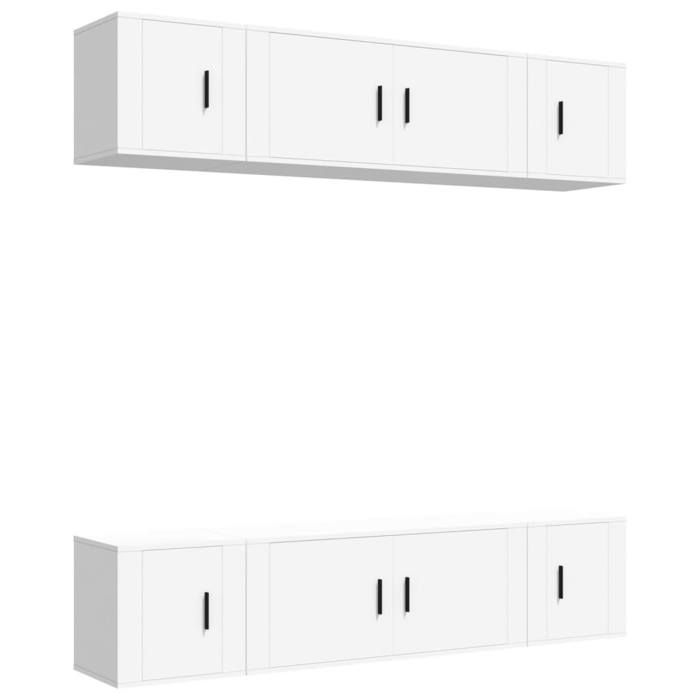 TV Stand - Maison Exclusive - 6 Pcs Set - White - Engineered Wood