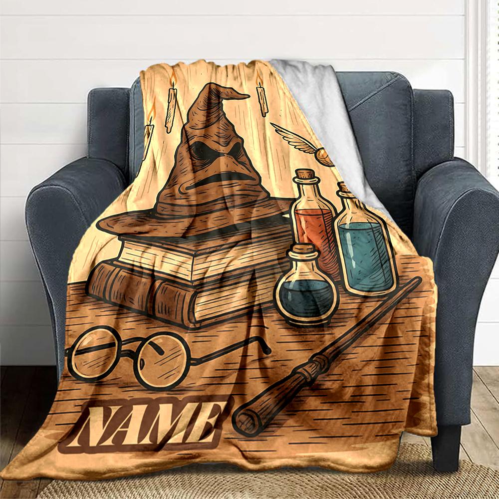 Custom Name Slytherin Pride Honor Blanket for Couch & Bed, Plush Cozy Fuzzy Blanket Super Soft & Warm Blankets for Fall and Winter. 090866