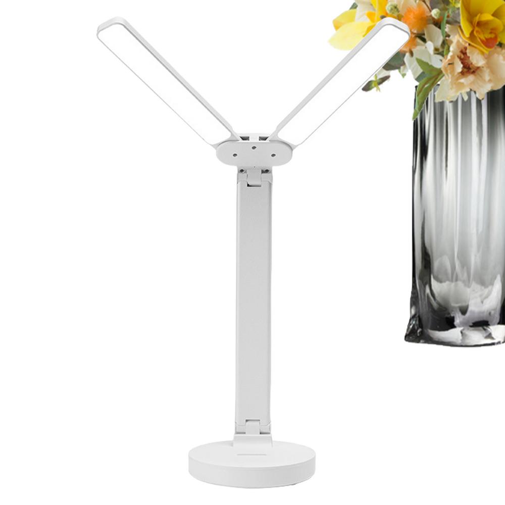 Folding Desk Light Cordless Foldable Tabletop LED Lamp Double Light Source 3 Lighting Modes Rechargeable Bedside Light For