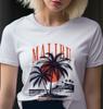 Unisex Schmal Geschnittenes T-Shirt - Malabu Palms Original Sommer Rundhals Schmal Geschnitten