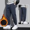 Herren Herbst und Winter Kordelzug Lockere Freizeit-Sweathose Gepolsterte Warme Lange Hose