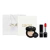Embroidered Cannage Pattern Glossy Lock Cushion Intense Blue Gold Lipstick Gift Box Edition Makeup Set Silky and Natural Fit