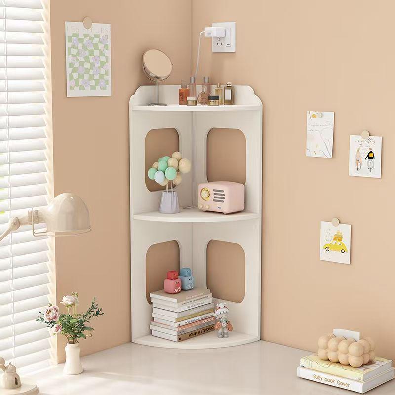 Modern Minimalist Triangle Desk Corner Storage Rack for Bedroom and Office