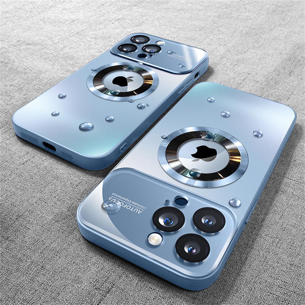 Luxury Glass Camera Lens Protection Case For iPhone 16 Pro Max 14 Plus 11 12 13 15 Pro Max 16E For Magesafe Magnetic Phone Cover