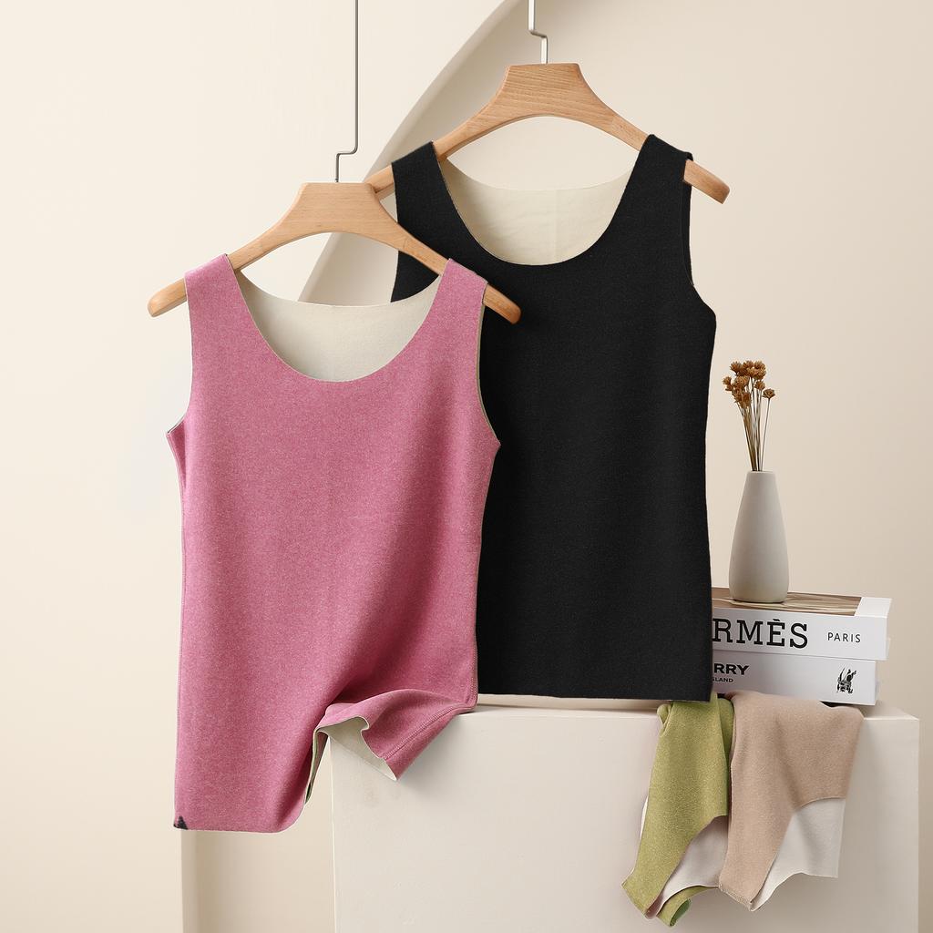 Women's Crew Neck Sleeveless Tank Top Slim Fit Thermal Winter Warm Inner Layering Undershirt