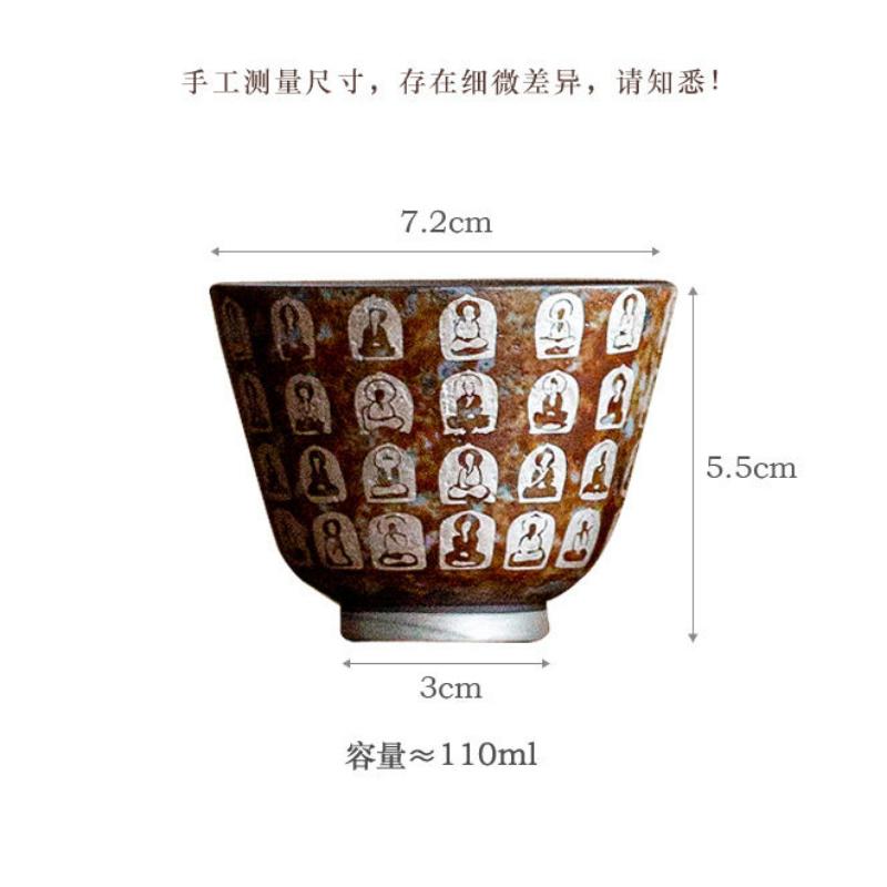 

Серебряная позолоченная гайвань Mishi Qianfo, домашний чайник, китайская ретро-чаша для чайной церемонии, фарфоровый чайный сервиз в стиле кунг-фу