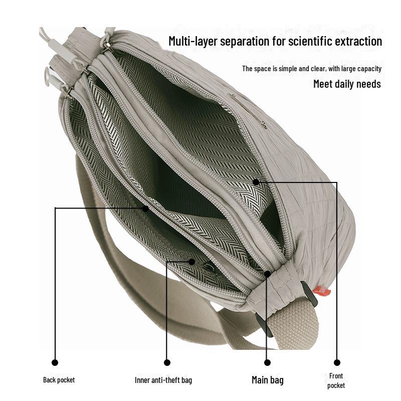 Bolsa de Viagem Feminina de Nylon de Grande Capacidade 2024 - Bolsa Mensageiro de Ombro Leve e Moderna