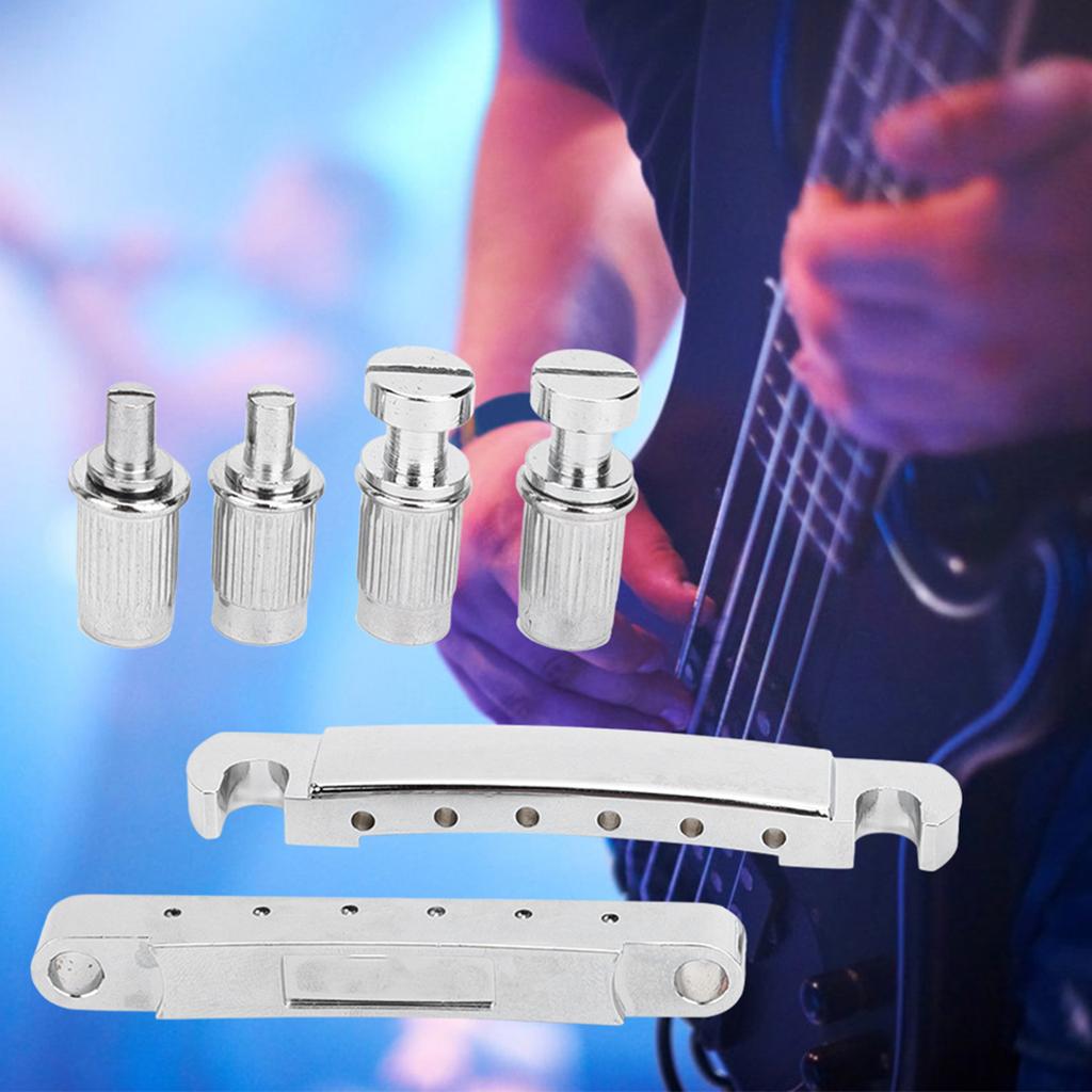 Guitar Bridge Silver High Quality Musical Instrument Accessories with 4Pcs Screw Rods
