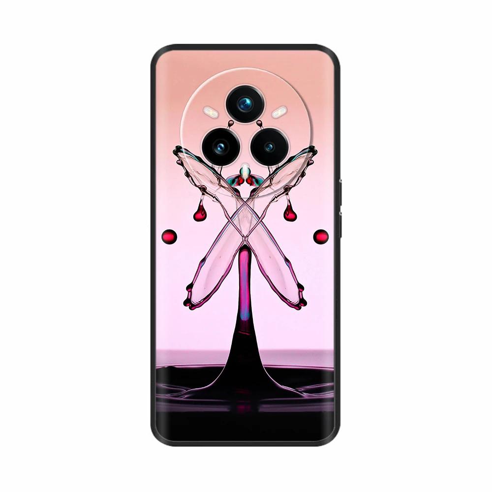 Für Realme 14 Pro Plus Hülle Rückseite Girly Mode Herz Blume Malerei Weiche TPU Hülle Fundas Für Oppo Realme 14 Pro+ Hüllen