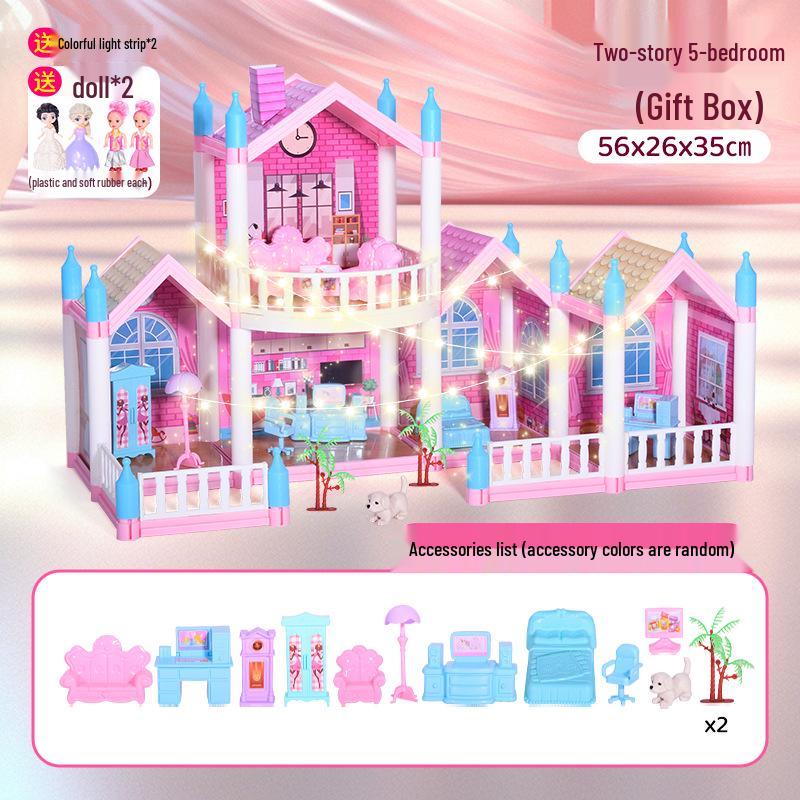 DIY Princess Dollhouse - Children's Pretend Play Castle Villa Set