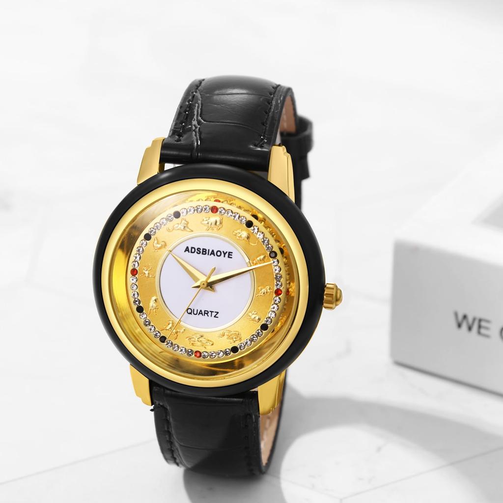 Men's Watch with Genuine Leather Strap, Waterproof, Antique Style: Analog Leather Strap Men's Watch Fashion Accessory - Valentine's DayChristmas Gift