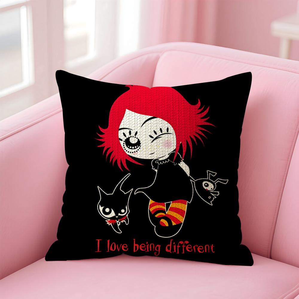 

Cartoon RRuby Gloom Cushion Cover Natural Linen Pillow Case DoubleSided Print Decorative Sofa Pillowcase Home Decor Gift 30x30cm
