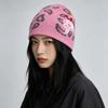 Autumn and Winter American Street Halloween Skull Cashew Flower Knitted Hat Men and Women Warm Color Matching Personalized Pullover Hat
