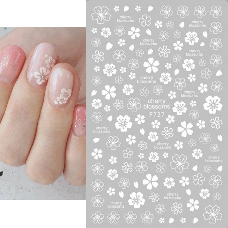 1PCS Sakura Nail Stickers Dandelion Nail Art Decoration Nail Decals Tulip Self-adhesive Flowers Stickers Press On Nails Stickers