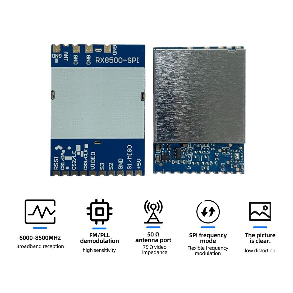 RX8111-SPI Wireless FPV Image Transmission Module Drone 8.1G Analog Wireless Video Transmission Reception Module 6GHz-8.1GHz