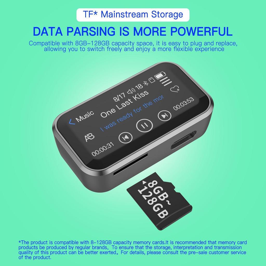 Bluetooth Mini MP3 Player, E-book and Voice Recorder with Speaker & FM Radio