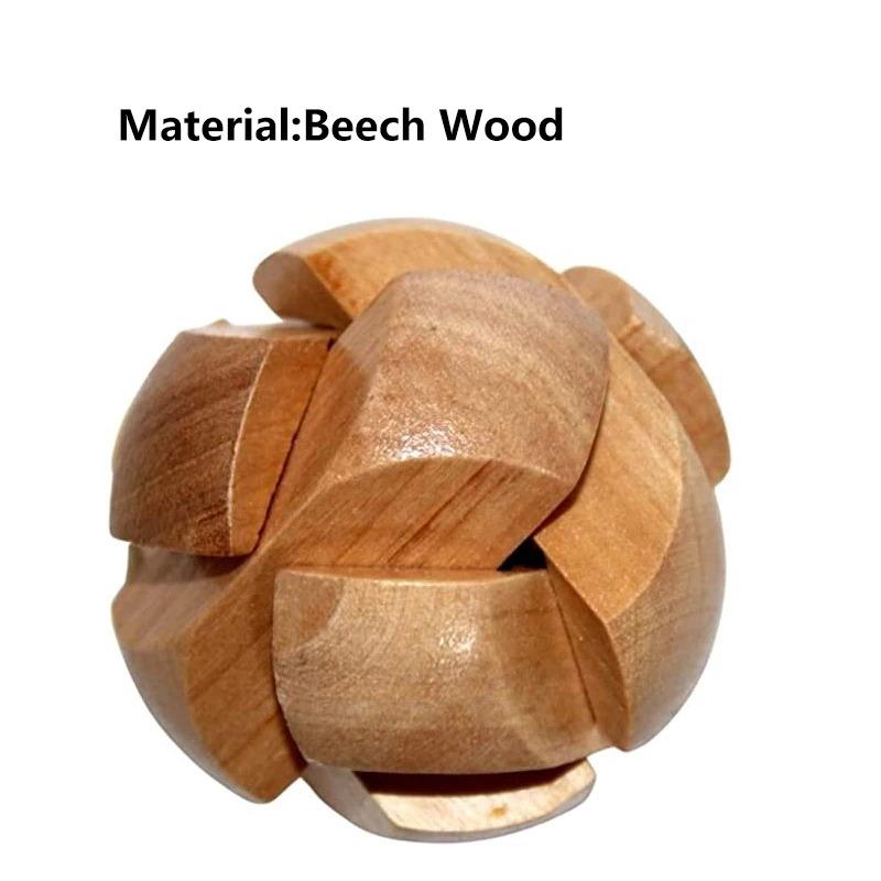 Wooden Football Kongming Lock 3D Brain Teaser Puzzle Adult Office Pressure Relief Kids Intelligence Gift