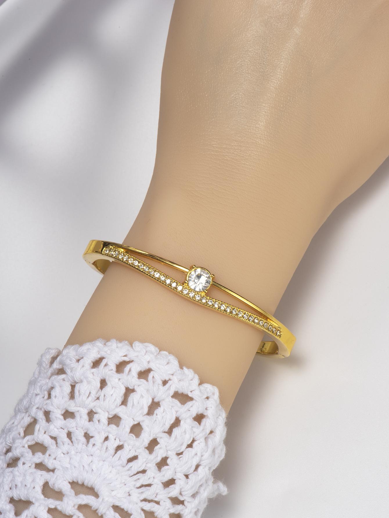 Rz New Design Fashion Jewelry Bracelets Gold Waterproof Plated Women Bangle Bracelet 1/Gold золотой