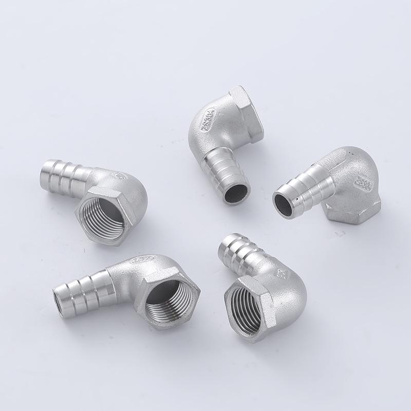 304 Stainless Steel Male Thread 90° Hose Barb Elbow Fitting