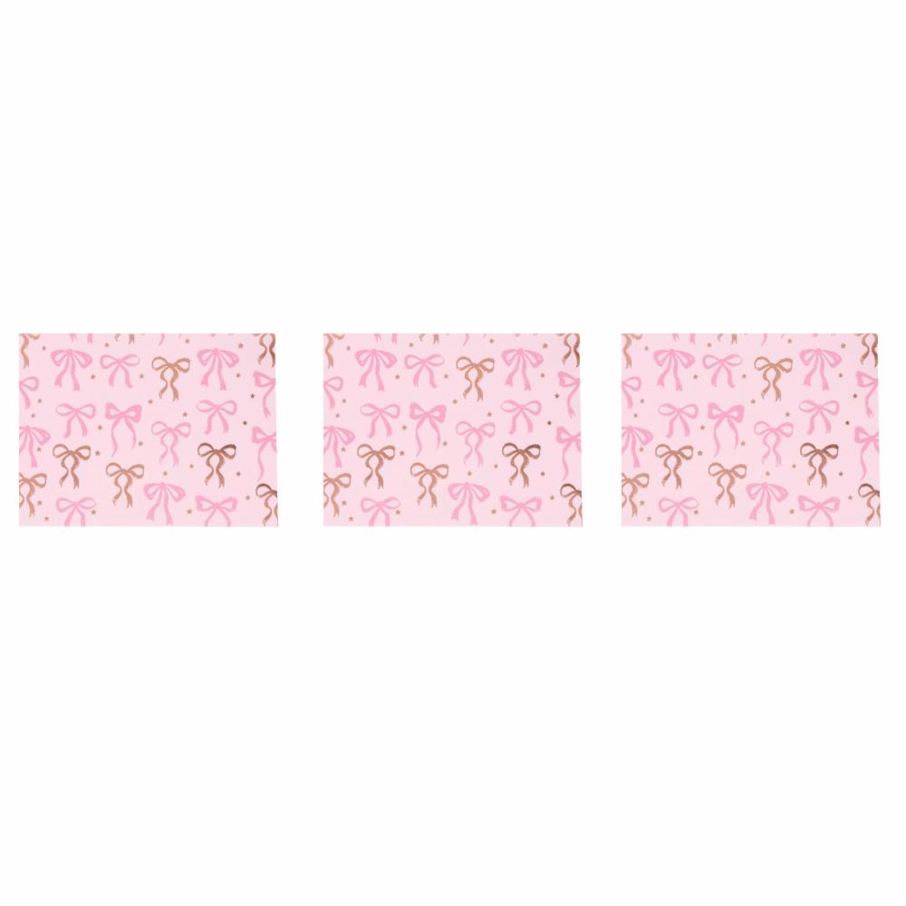 3Pcs Thick Material Bow Themed Wrapping Paper Double-Sided Printing Wrapping Paper Gift Paper Decor