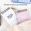 Mini Desk Calendar 2026-2027, January 2026 until July 2027, 19 Months Standing Flip Small Desktop Calendar Twin-Wire Binding with Stickers for Home
