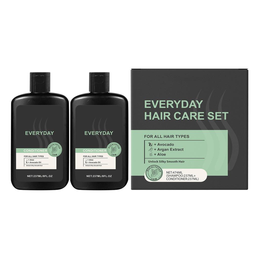 Men's Daily Shampoo & Conditioner Set Strong Healthy Hair Moisturizing & Smoothing Hair Care Kit 237ML+237ML