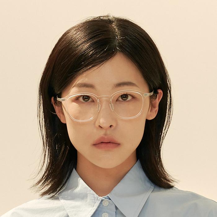 Alloaiweeo [The Air] Al5309 2011G Ultra-Light Arnel Frame Transparent Clear Eyeglass Frame Blue Light Lens Selection
