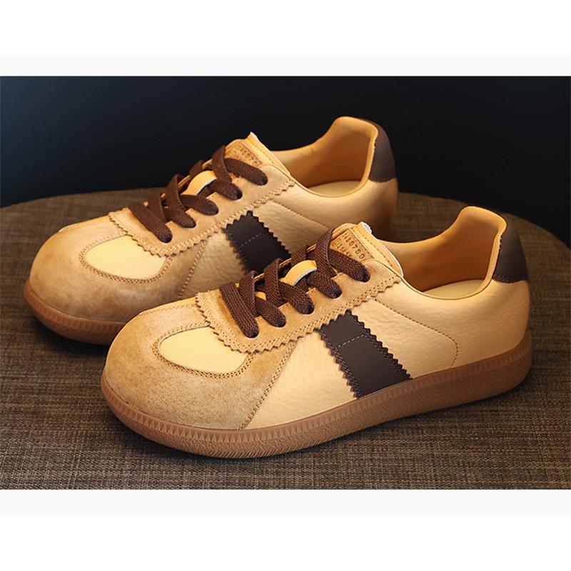 Spring Autumn Genuine Leather Shoes Women Fashion Sneakers Flat Brand Young Ladies Shoes Sweet Soft Pink Yellow