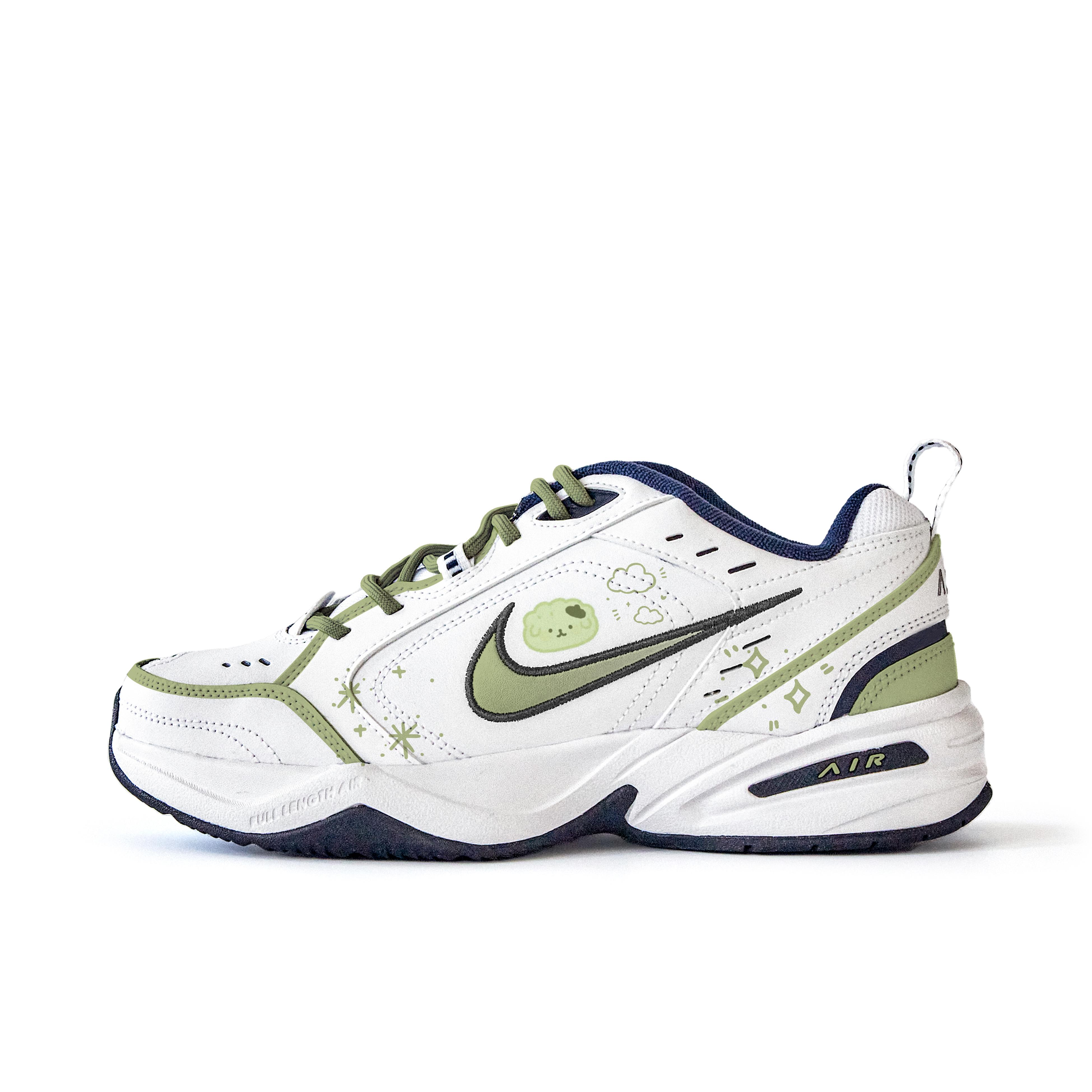 

Nike Air Monarch 4 Toast Wrap Slip Resistant Abrasion Resistant Low top Chunky Sneakers Unisex White 415445-102 (Team746-) 45