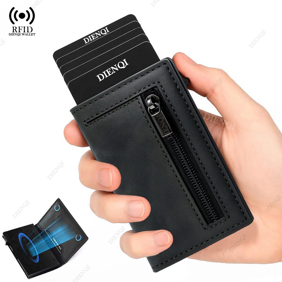 RFID Business Card Holder Credit CardHolder Luxury Men Wallet Mental Aluminium Slim Thin Small Black MoneyBag Male Festival Gift