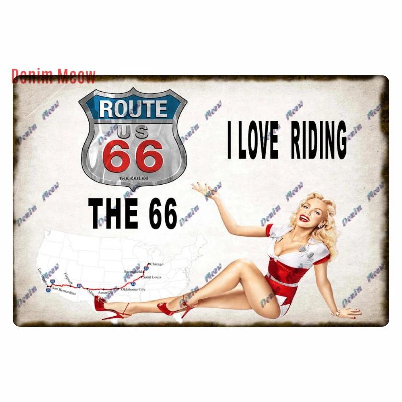 Vintage Metal Sign Plate, Garage Wall Decor, Man Cave, Gas Station Printing, Home Decor, Bar, Pub, Club, Retro, Route 66, WY1
