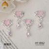 Silver Star Moon & Pink Heart Tassel Nail Rhinestone Ornaments
