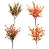 Set Of 12 Artificial Fall Leaf Branches Eucalyptuses Stems Table Centerpieces and Seasonal Decoration Plant Ornament