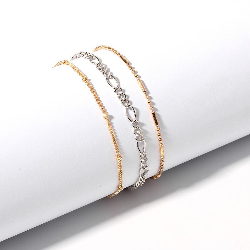 European and American ins the same beach jewelry, fashion accessories, metal multi-layer thin chain bracelet