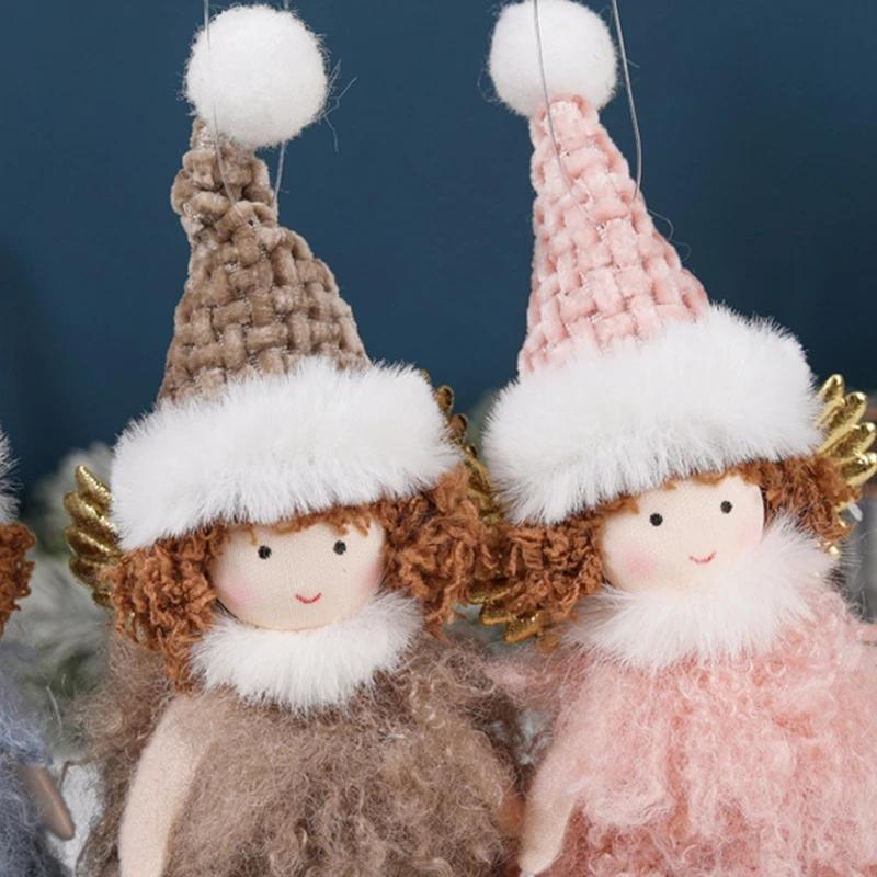 New Christmas Angel Doll Pendant Angel Christmas Tree Pendant Plush Hanging Decoration Charms New Year Gifts Christmas Supplies